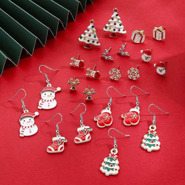 Wholesale Christmas Earrings Snowflake Bell Christmas Tree Earrings on Sale