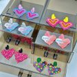 Wholesale Colorful Printed Love Acrylic Valentine s Day Gradient Earrings Discount