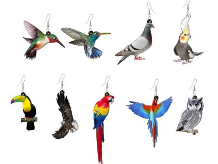 Wholesale Hummingbird Dove Eagle Owl Parrot Acrylic Bird Earrings Discount