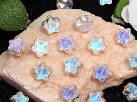 Wholesale 50pcs 12mm Mermaid Aurora Diamond Pentagram DIY Beaded Accessories For Cheap