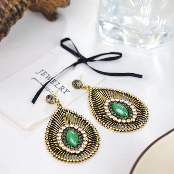 Wholesale Silver Needle Diamond Hollow Drop Earrings Fashion