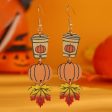 Wholesale Halloween Black Cat Ghost Pumpkin Spliced Drop Earrings Online Hot Sale