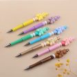 Wholesale Beaded Pens DIY Handmade Bear Silicone Beads Colorful Plastic Ballpoint Pen Sale