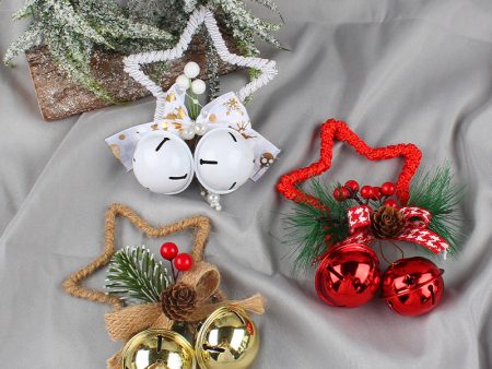 Wholesale Christmas Bow Five-pointed Star Bell Ornaments Online now