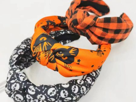 Wholesale Halloween Holiday Party Plaid Skull Hair Hoop For Discount