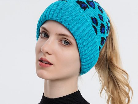 Wholesale  New Leopard Print Autumn winter Knit Hat Fashion