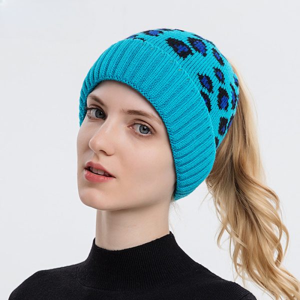 Wholesale  New Leopard Print Autumn winter Knit Hat Fashion