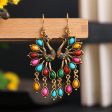 Wholesale Creative Retro Ethnic Style Fashion Bohemian Colored Resin Gemstone Peacock Earrings Supply