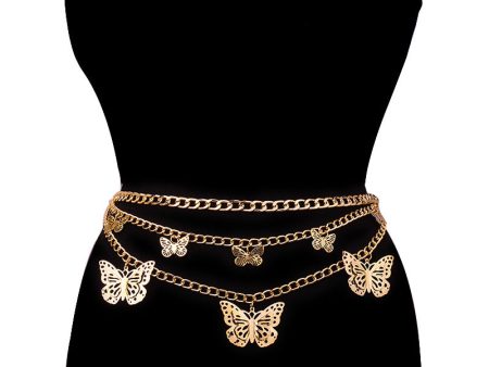 Wholesale Fashionable All-match Butterfly Multi-layer Hollow Pendant Body Chain For Cheap