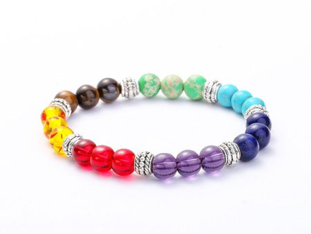 Wholesale Yoga Natural Stone Handmade Beaded Men s Colorful Bracelet Discount