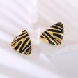 Wholesale Medieval Geometric Triangle Retro Zebra Pattern Earrings For Discount