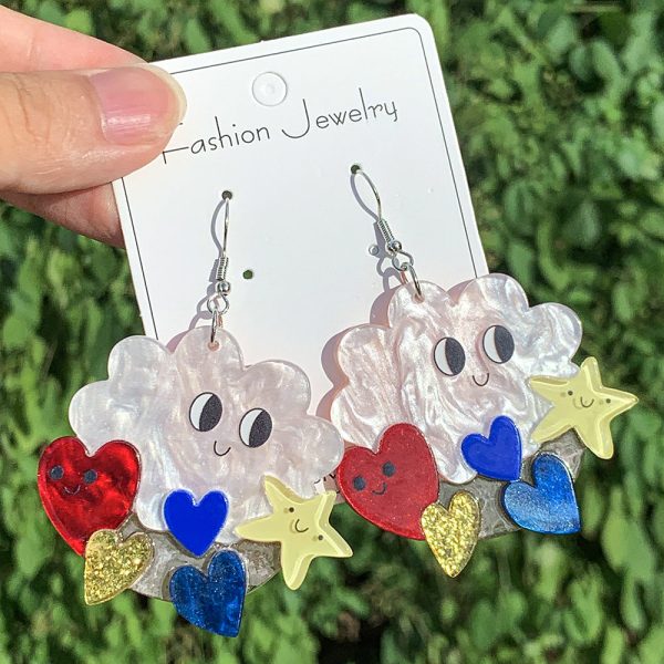 Wholesale Love Cloud Expression Earrings For Cheap