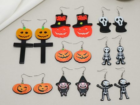 Wholesale Halloween Series Funny Creative Acrylic Earrings Hot on Sale