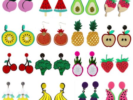 Wholesale Fruit and Vegetable Series Acrylic Earrings Online Sale