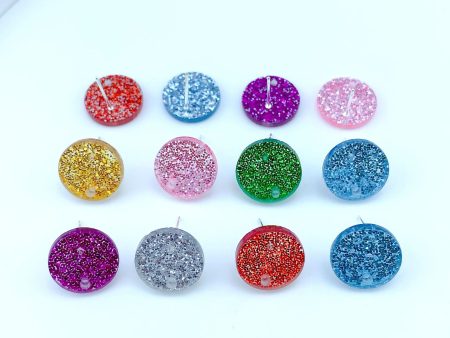 Wholesale 50pcs Handmade DIY Acrylic Onion Powder Round Colorful Earrings on Sale