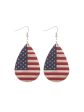 Wholesale Independent Day Stripe Star Water Drops American PU Leather Ear Ring For Discount