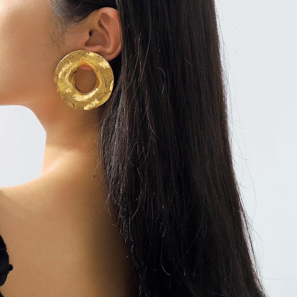 Wholesale Retro Exaggerated Irregular Geometric Large Circle Earrings Cheap