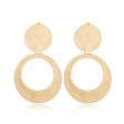 Wholesale Fashion Exaggerated Alloy Geometric Electroplated Matt Gold Clip Earrings Hot on Sale