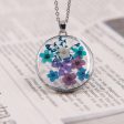 Wholesale 6pcs Pressed Real Flower Pendant Necklace on Sale