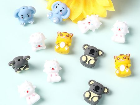 Wholesale 20pcs Cartoon 3D Cute Animals Silicone Beads Sale