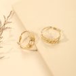 Wholesale Creative Exaggerated Metal Geometric Round Feather Hoop Earrings Online Sale