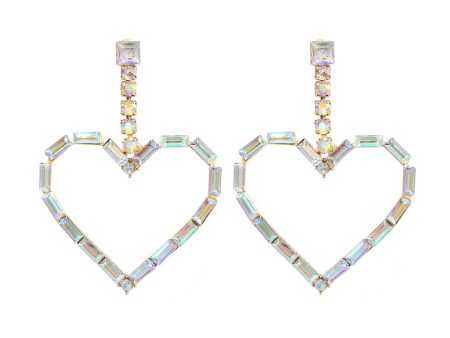 Wholesale Shiny Heart-shaped Diamond Earrings For Sale