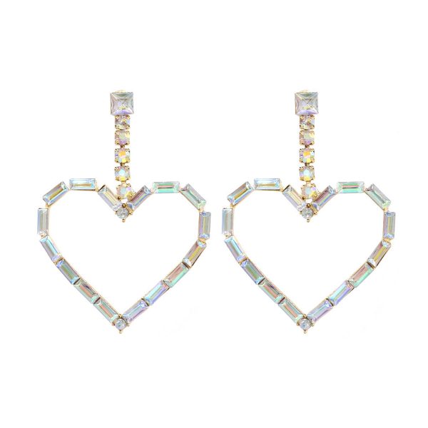 Wholesale Shiny Heart-shaped Diamond Earrings For Sale