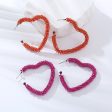 Wholesale Fashion Open Heart Shaped Earrings with Diamonds Discount