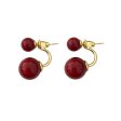 Wholesale Retro Front and Back Large and Small Beads One Style Two-wear Versatile Earrings Supply