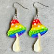 Wholesale Rainbow Game Machine Mushroom Elf Drink Color Pen Acrylic Fun Earrings Online Hot Sale