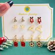 Wholesale Cute Elk Santa Claus Snowman Cartoon Oil Drop Christmas Earrings For Discount