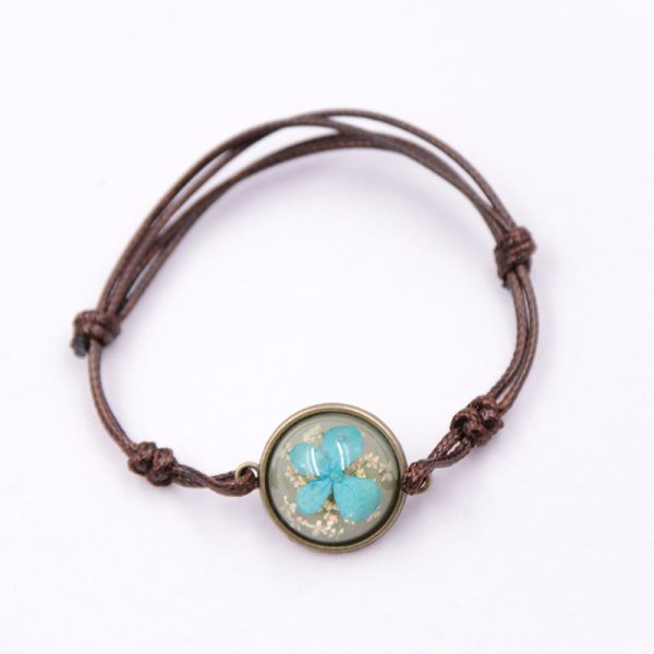 Wholesale 12pcs Resin Hand-woven Real Flower Bracelet For Sale