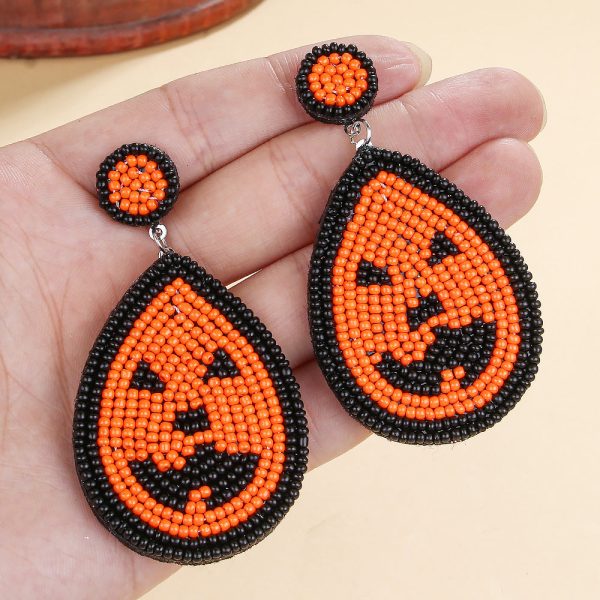 Wholesale Halloween BOO Scary Ghost Face Beaded Earrings Fashion