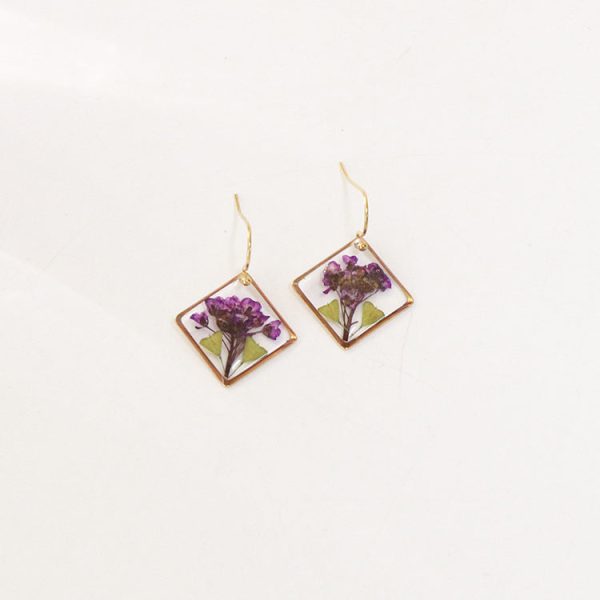 Wholesale 6pcs Real Flower Dried Flower Drop Glue Earrings Online Hot Sale