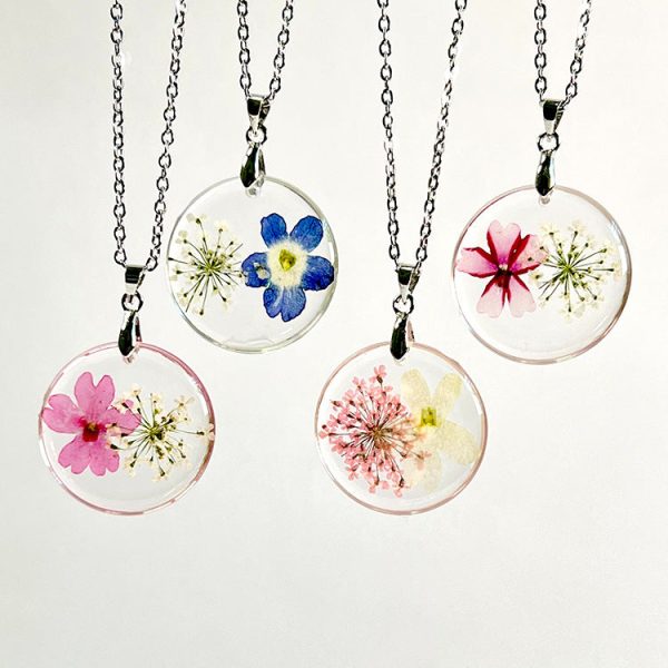 Wholesale 6pcs Natural Plant Specimen Dried Flower Necklace For Cheap