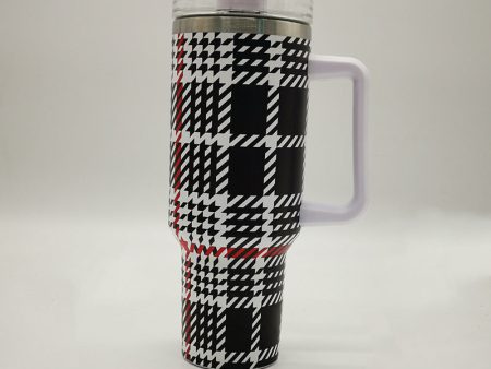 Wholesale Tumbler 40oz Houndstooth Portable Handle Large Capacity Ice Cup on Sale