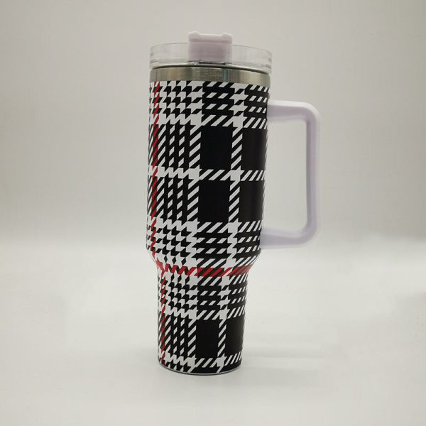 Wholesale Tumbler 40oz Houndstooth Portable Handle Large Capacity Ice Cup on Sale