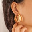 Wholesale Retro Exaggerated Gear Pattern C-Shaped Earrings For Sale