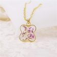 Wholesale 6pcs Handmade Resin Butterfly Shape Real Flower Four-leaf Clover Specimen Necklace Online Hot Sale