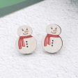 Wholesale Christmas Snowman Christmas Tree Socks Snowflakes Cute Wooden Earrings Fashion