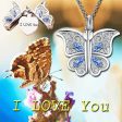 Wholesale Mother s Day ILoveYou Diamond Butterfly Openable Necklace Sale