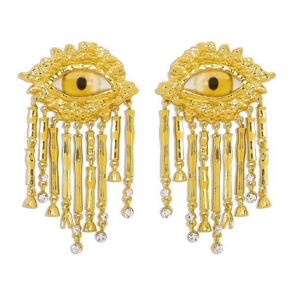 Wholesale Exaggerated Evil Eye Tassel Earrings Online Hot Sale