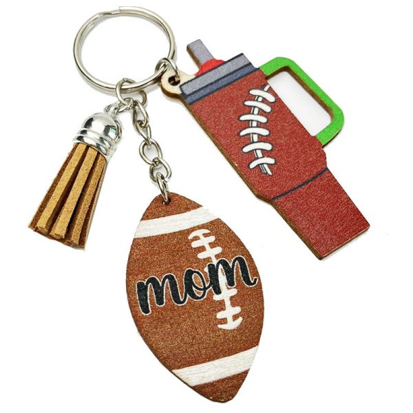 Wholesale 2pcs Sports Mother s Day Football Basketball Tassel Keychain Online Sale