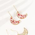 Wholesale 6pcs Natural Dried Flower Moon Shape Drop Glue Earrings Discount