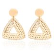 Wholesale Retro Geometric Beach Holiday Exaggerated Rattan Earrings Discount