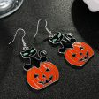 Wholesale Halloween Personalized Creative Black Cat Pumpkin Earrings on Sale