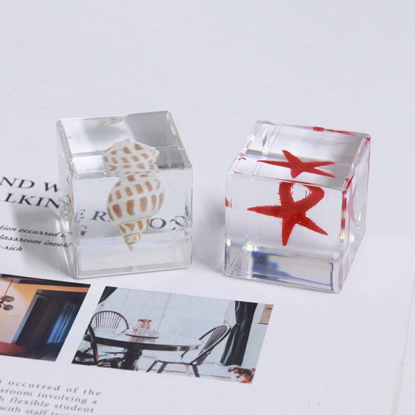 Wholesale 6pcs Ocean Cube Resin Crafts Ornaments Online now