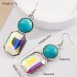 Wholesale Retro Geometric Creative Alloy Inlaid Turquoise Color Diamond Bohemian Earrings Supply