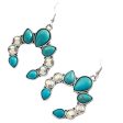 Wholesale Retro Geometric Creative Alloy Inlaid Turquoise Color Diamond Bohemian Earrings Supply