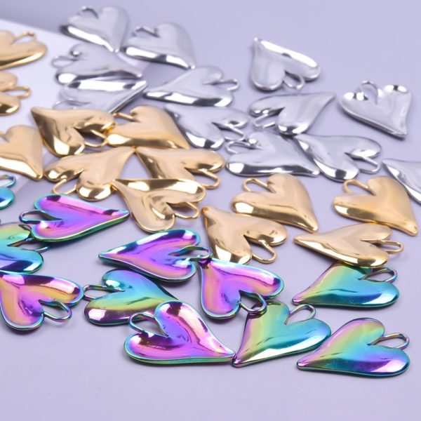 Wholesale Love Heart Steel Gold Titanium Steel Colorful Pendant Accessories Cheap